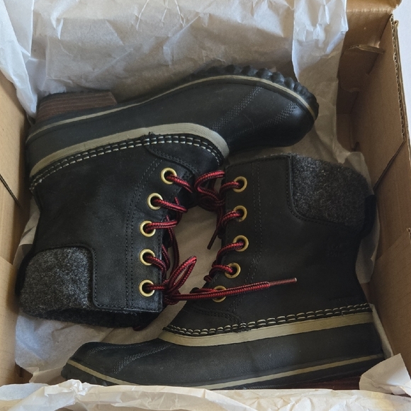 NIB Sorel Women's Slimpack II Lace Black Kettle Waterproof Boots - Picture 8 of 9